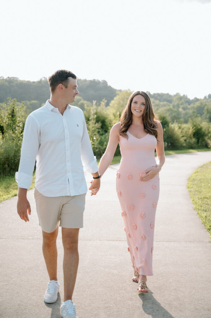 Louisville KY couple shares joyful pregnancy moment during announcement shoot